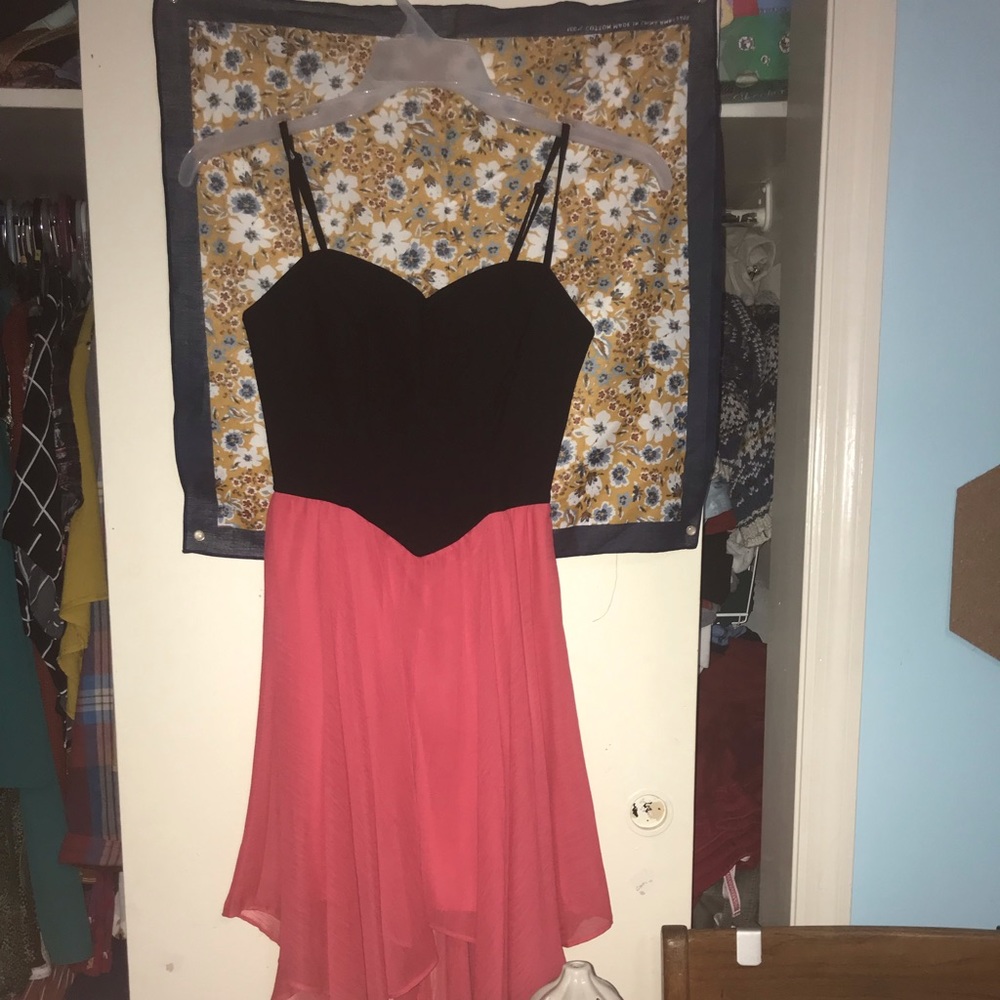 fancy pink + black bodice dress!